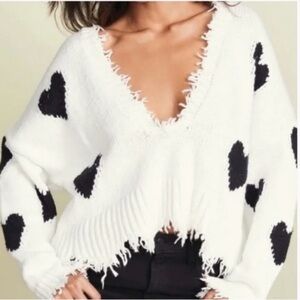 Wildfox Palmetto Heart Crop Sweater XS